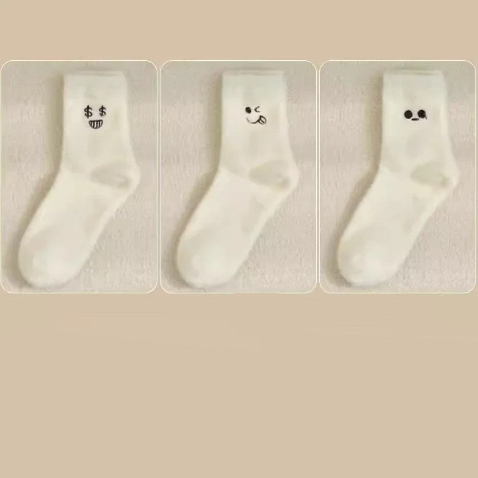 1-3 Pairs: Simple Cozy Emoji Fuzzy Socks